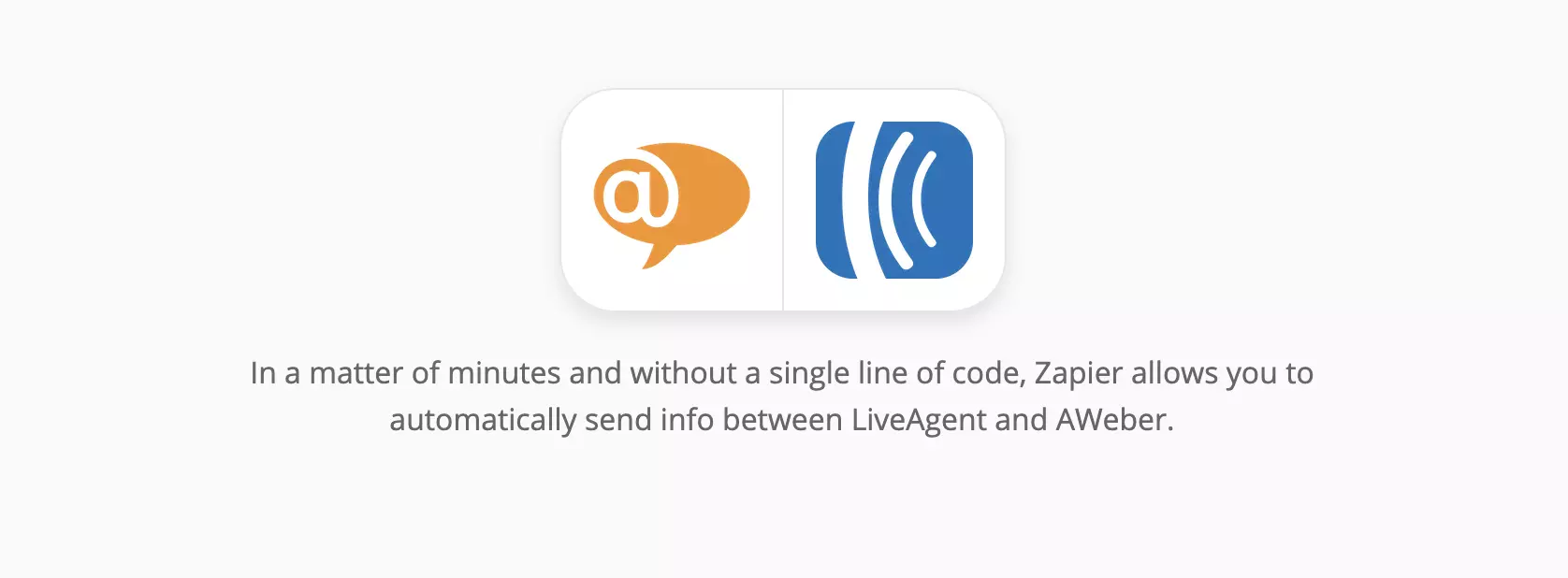 LiveAgent un AWeber integrāciju lapa Zapier