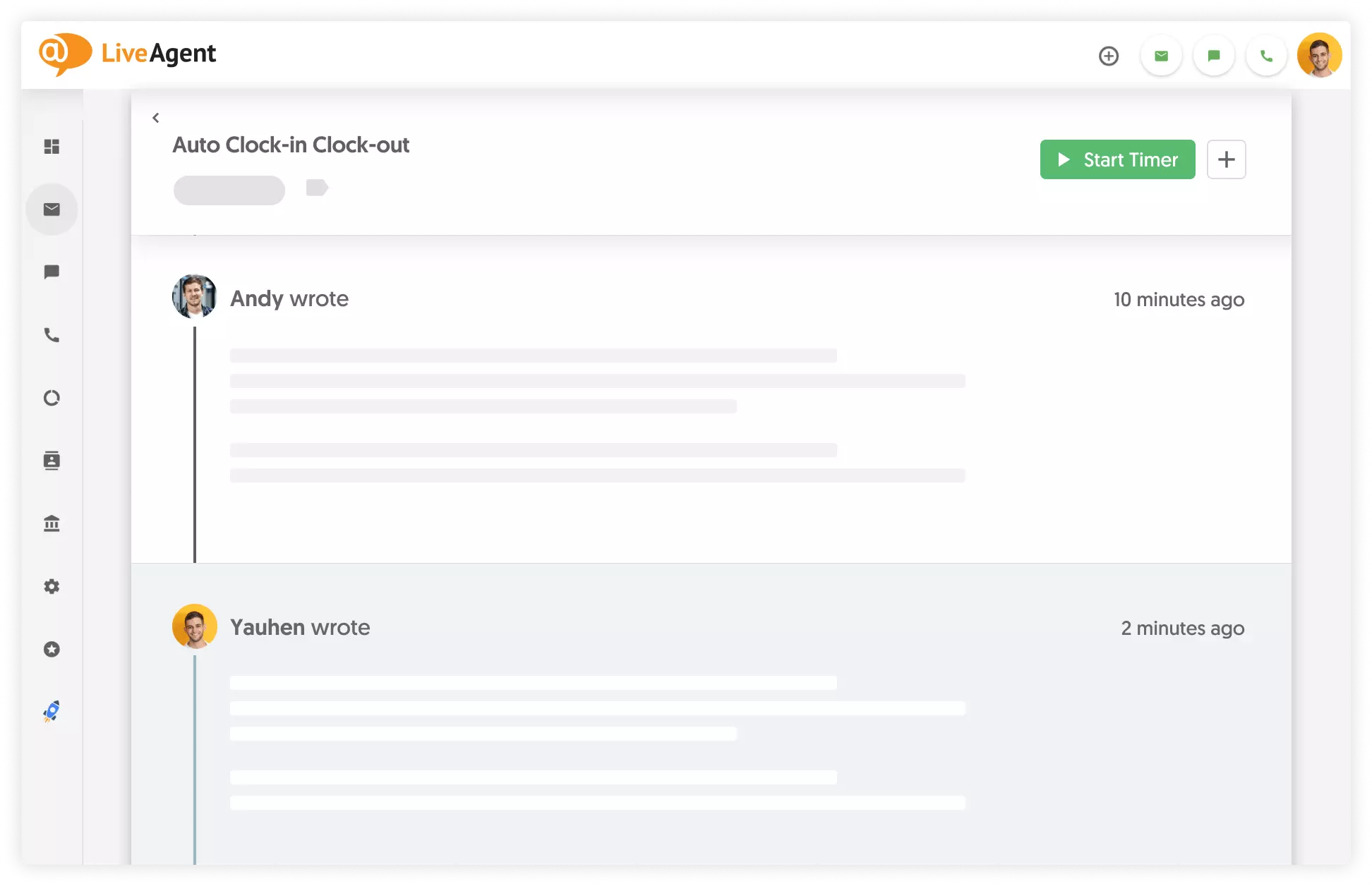 LiveAgent izsekošanas laiks ar Everhour