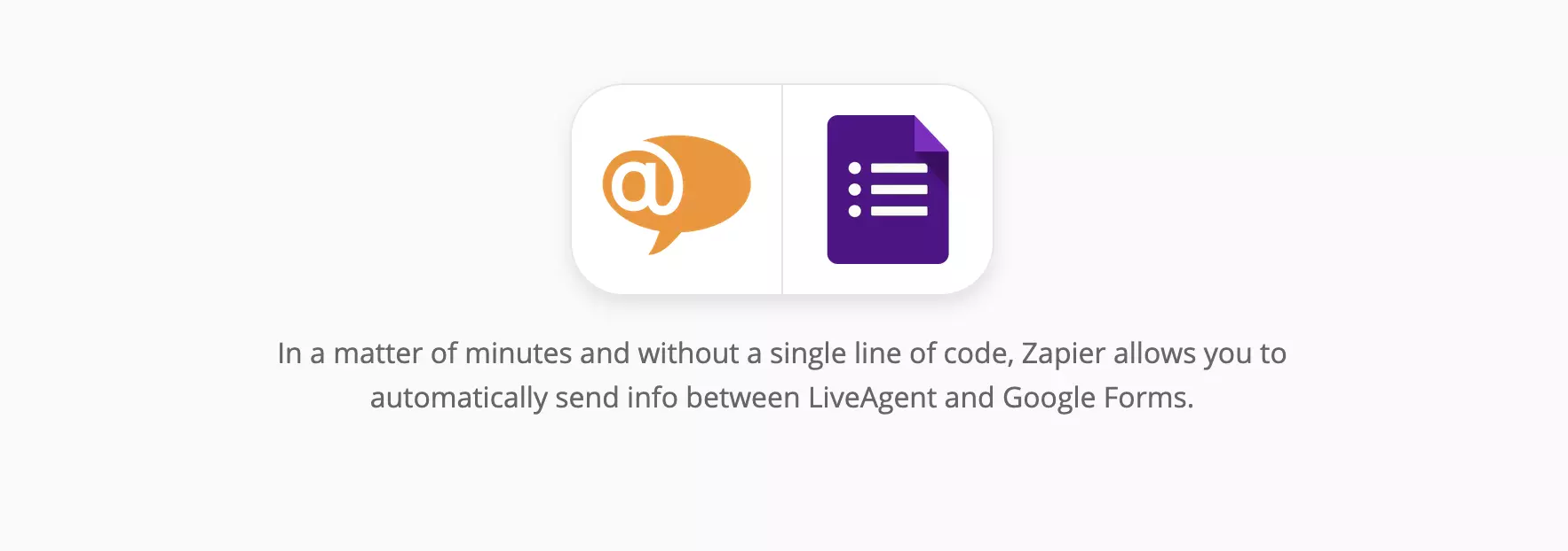 LiveAgent un Google Forms integrācijas lapa Zapier