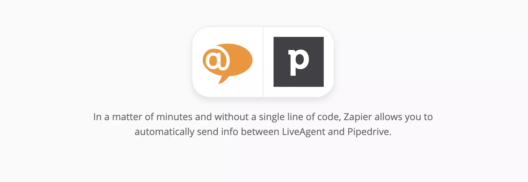 LiveAgent un PipeDrive integrācijas lapa Zapier