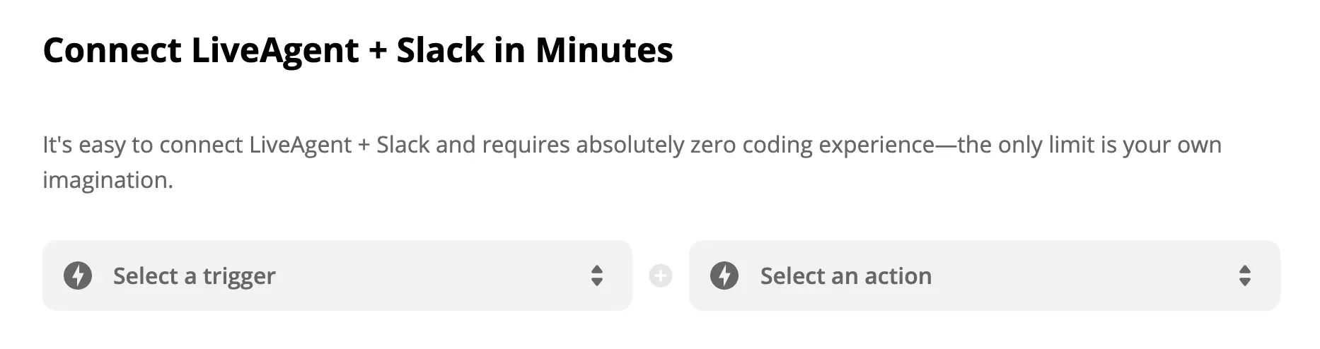 LiveAgent + Slack aktivizētāja un darbības atlase Zapier