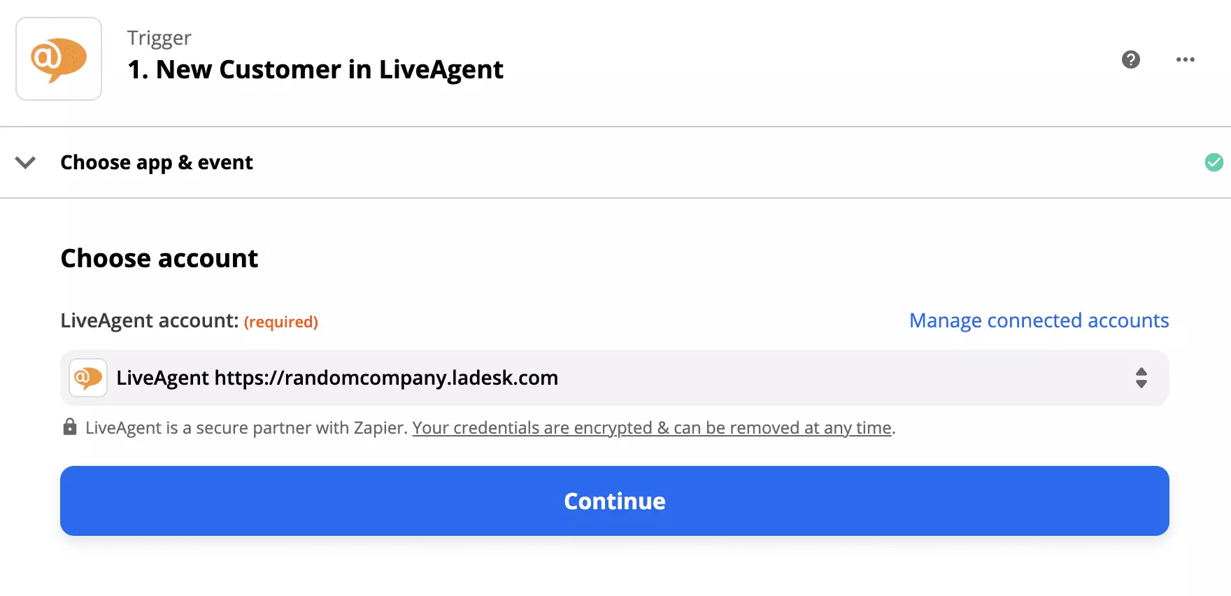 LiveAgent trigeris iestatīts Giphy integrācijā Zapier