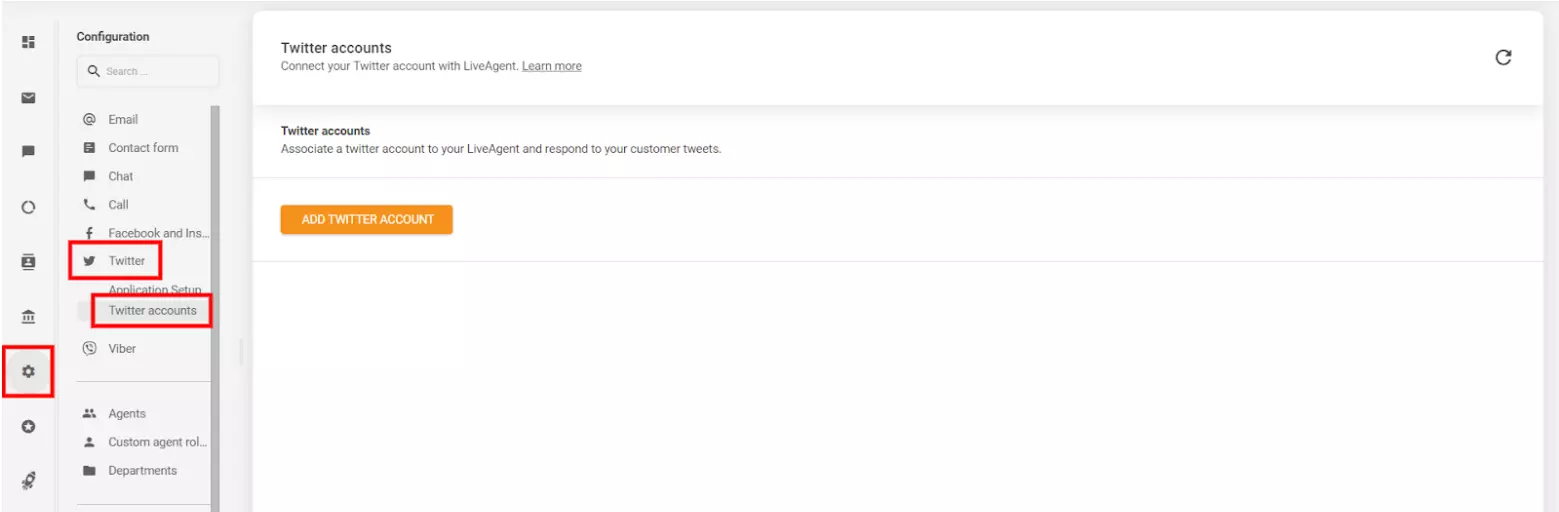 Twitter (X) konta pievienošana, ko vēlaties integrēt ar LiveAgent