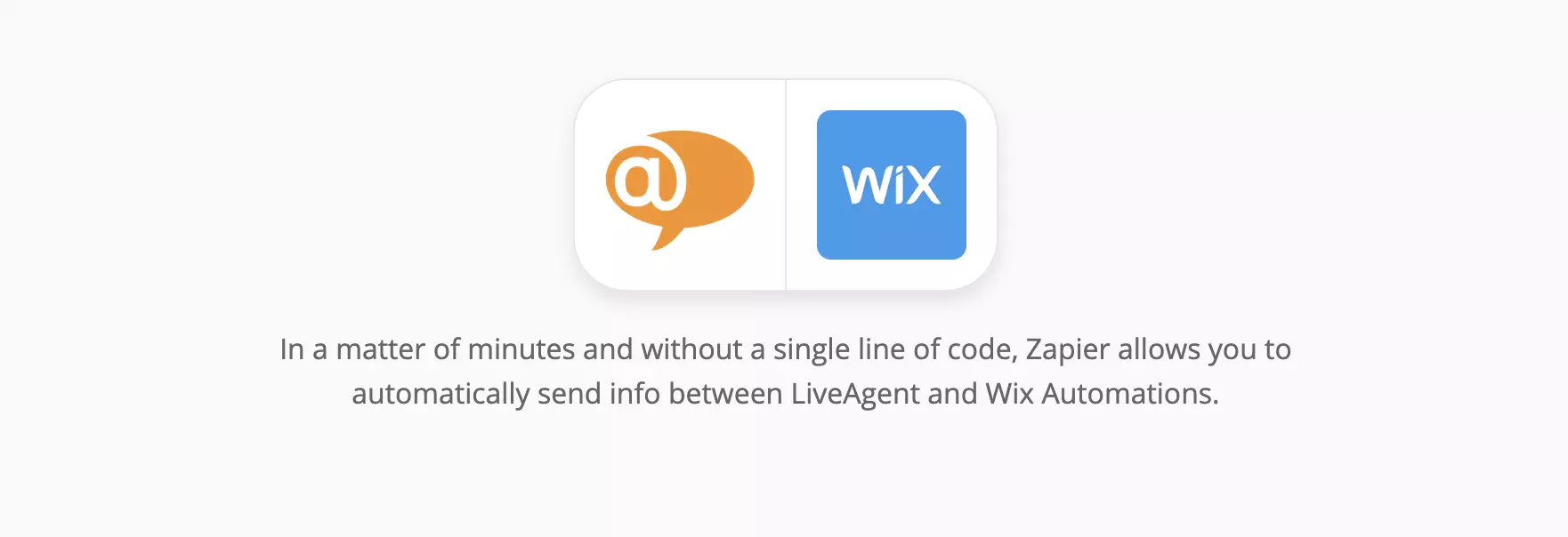 LiveAgent un Wix integrācijas lapa Zapier