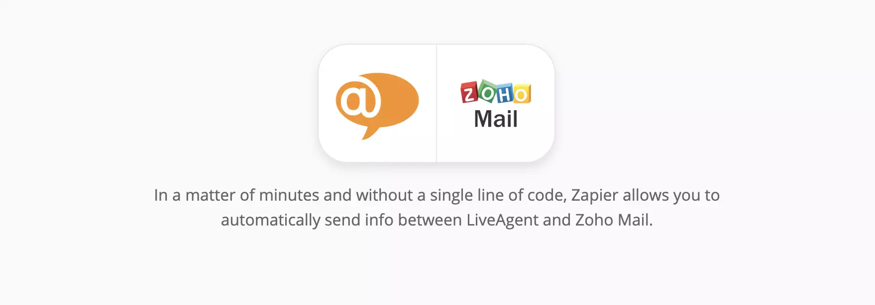 LiveAgent un Zoho Mail integrācijas lapa Zapier
