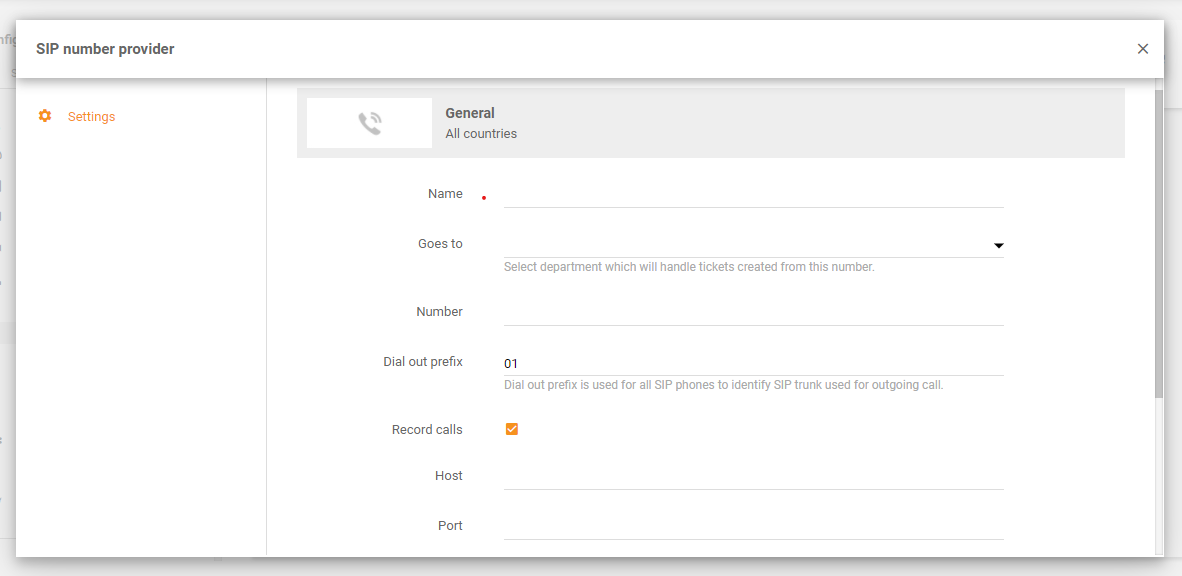 Magenta integrācija LiveAgent - Numuru konfigurācija