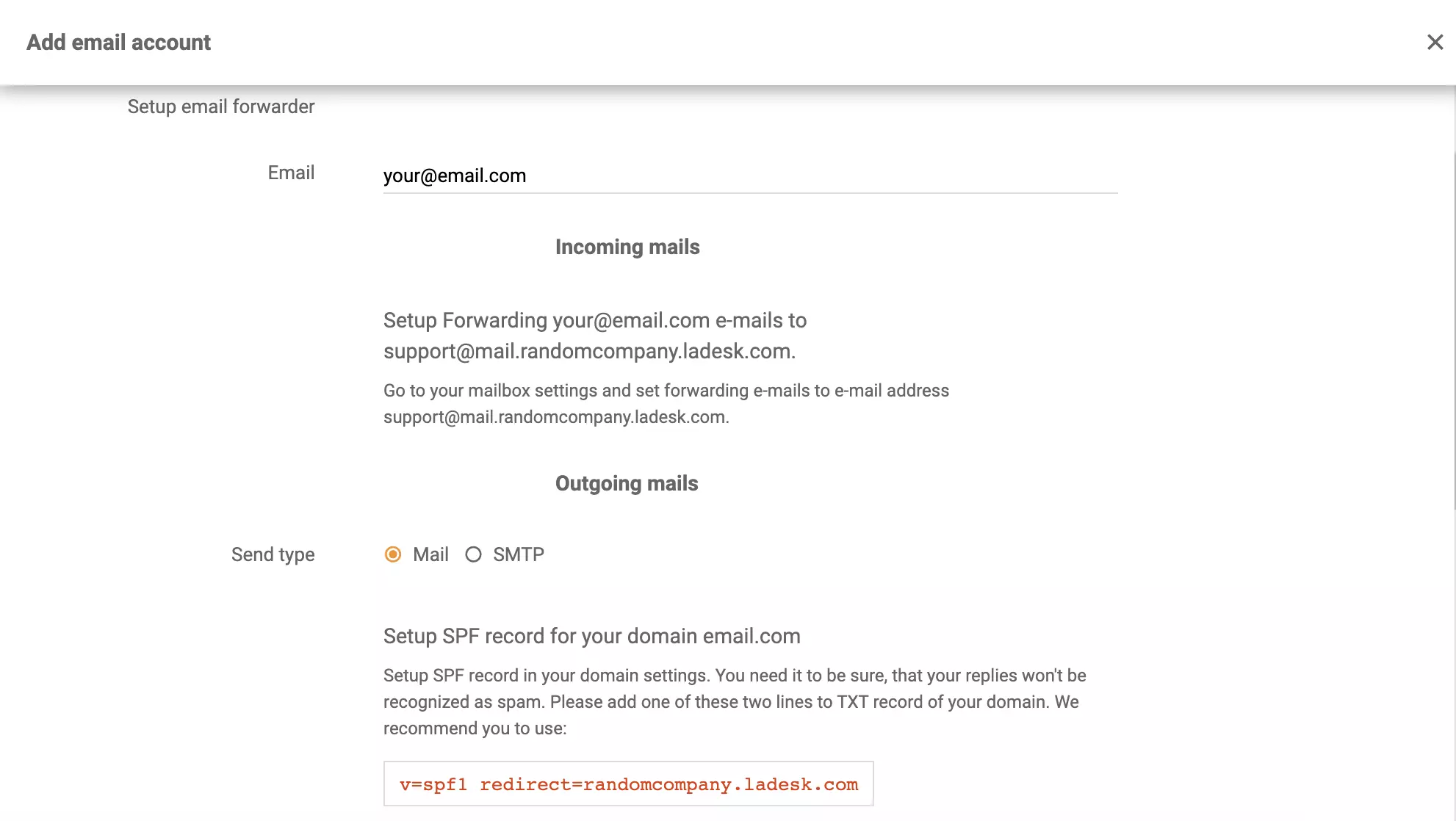 Microsoft Exchange Server e-pasta pārsūtīšanas iestatīšana LiveAgent