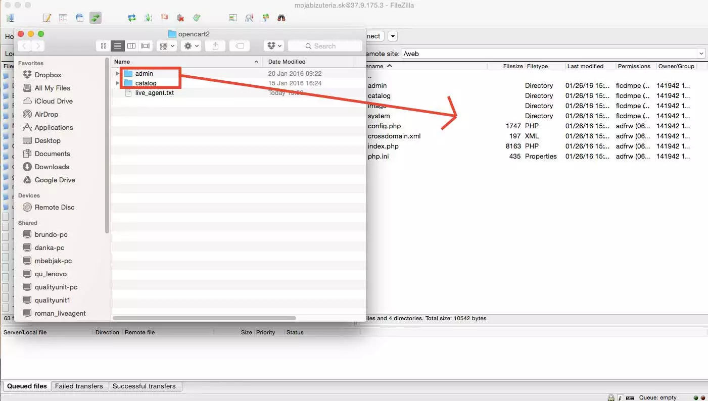 OpenCart LiveAgent integrācija - Augšupielādējiet failus