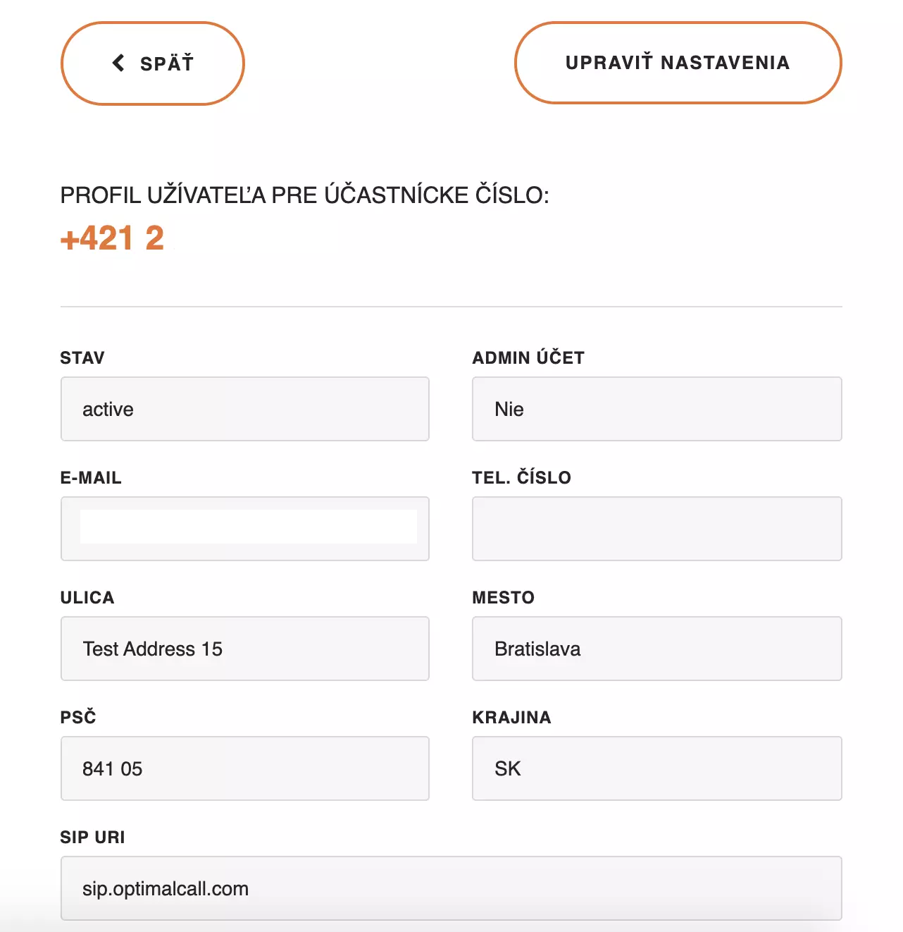 Optimal Call profila informācija