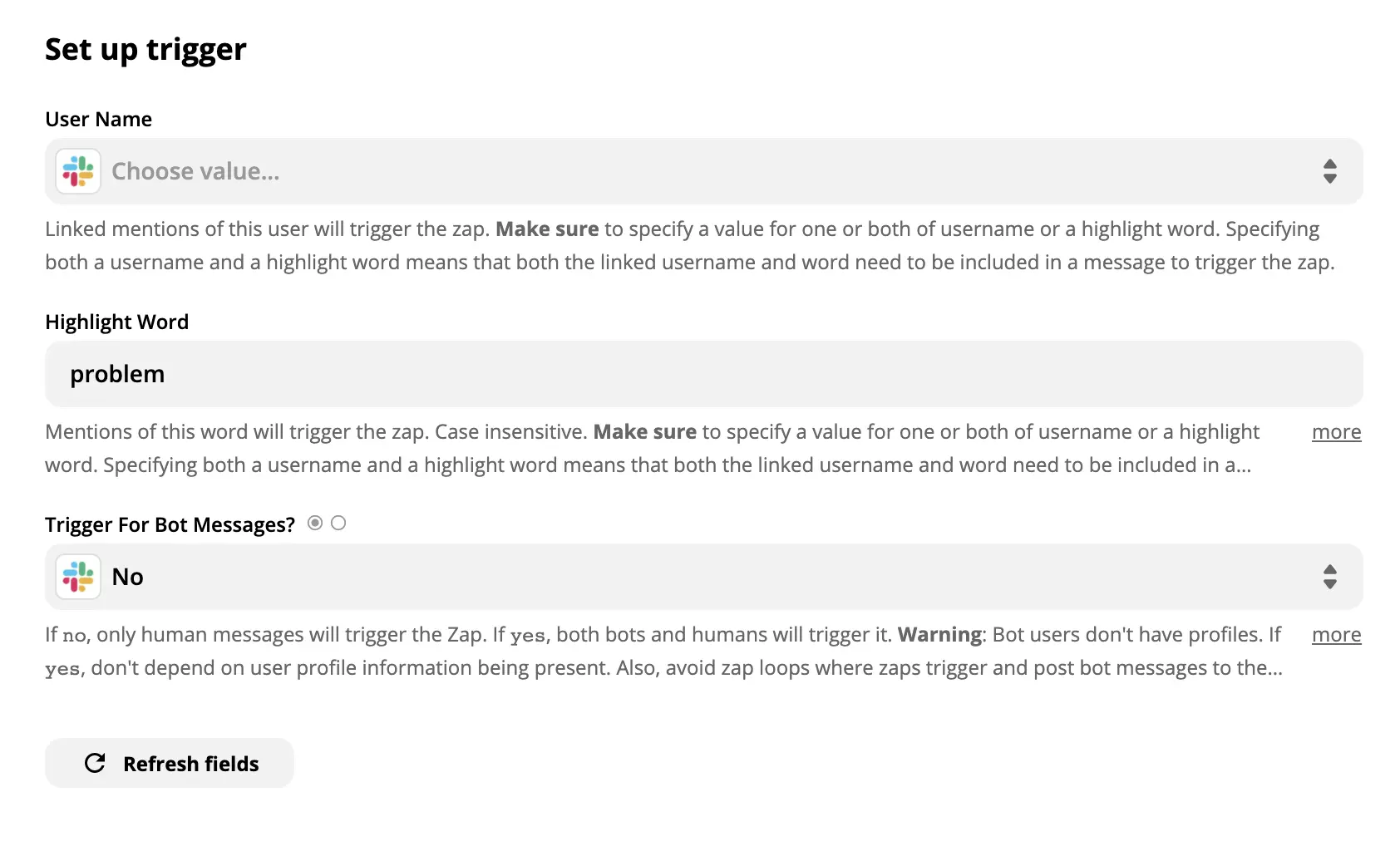 Slack aktivizētāja iestatīšanas demonstrācija Zapier