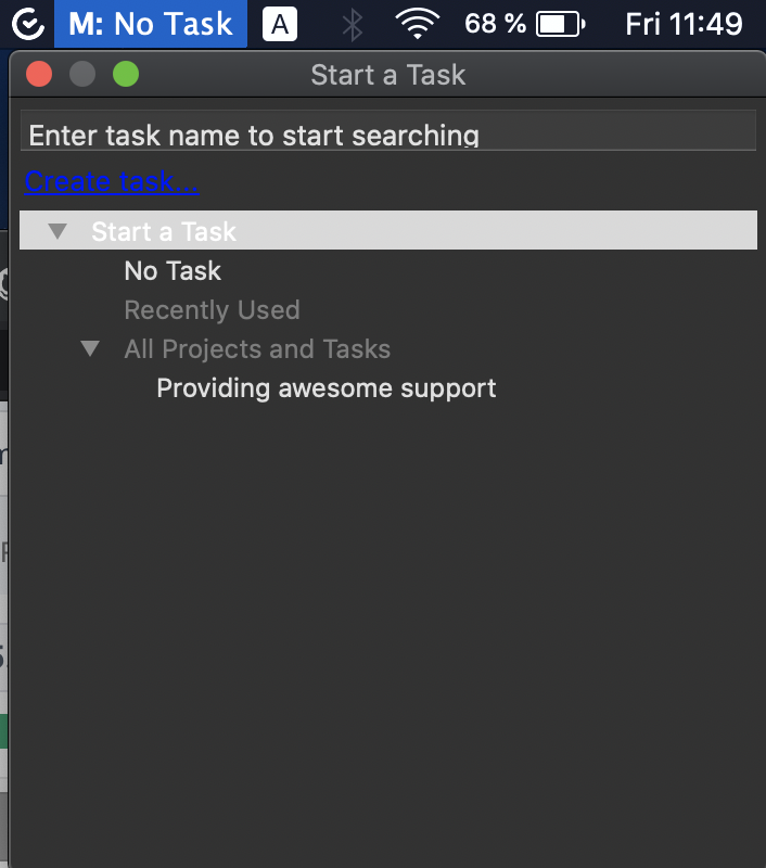 TimeCamp lietotne Mac operētājsistēmām