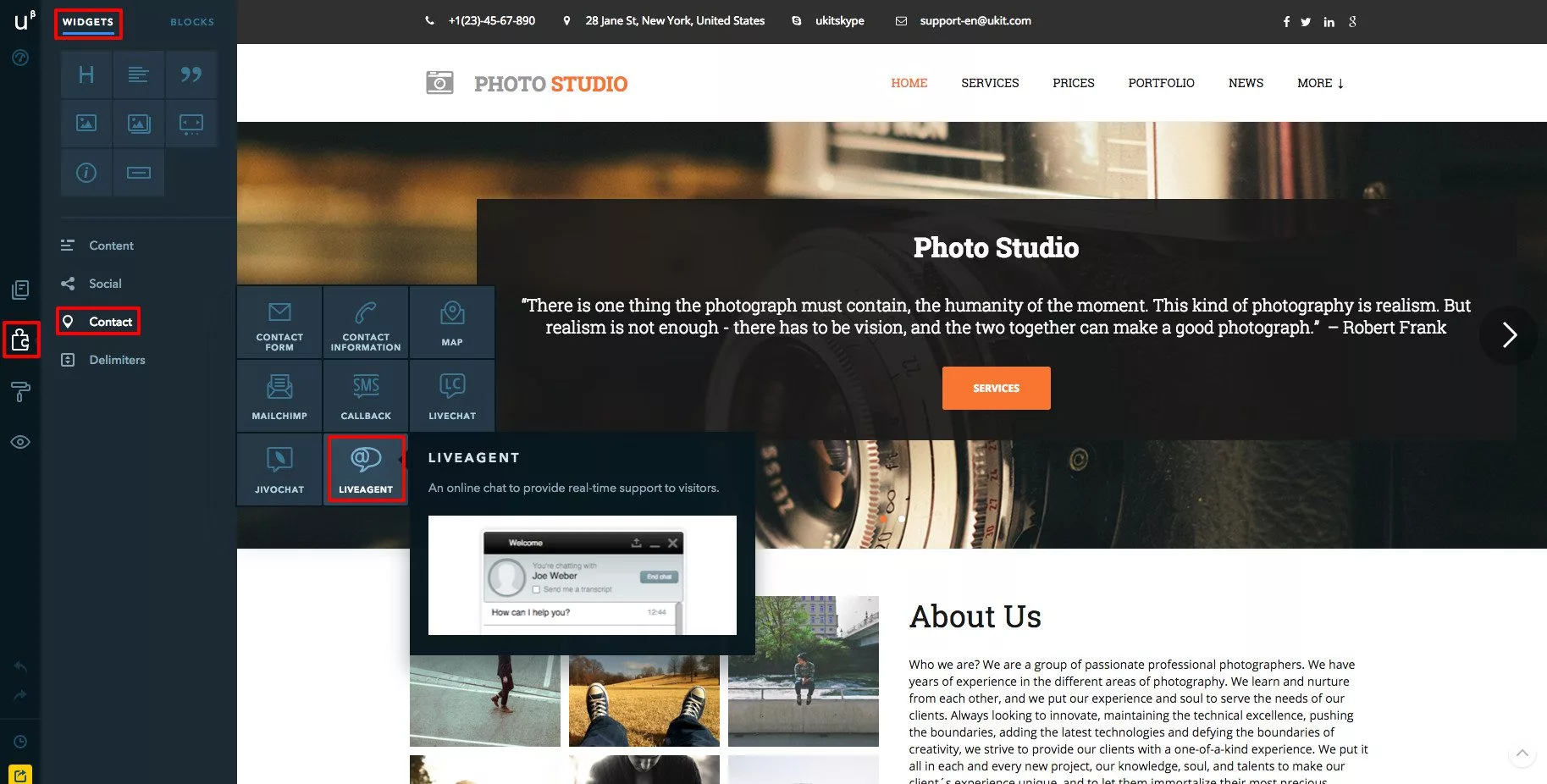 LiveAgent uKit integrācija