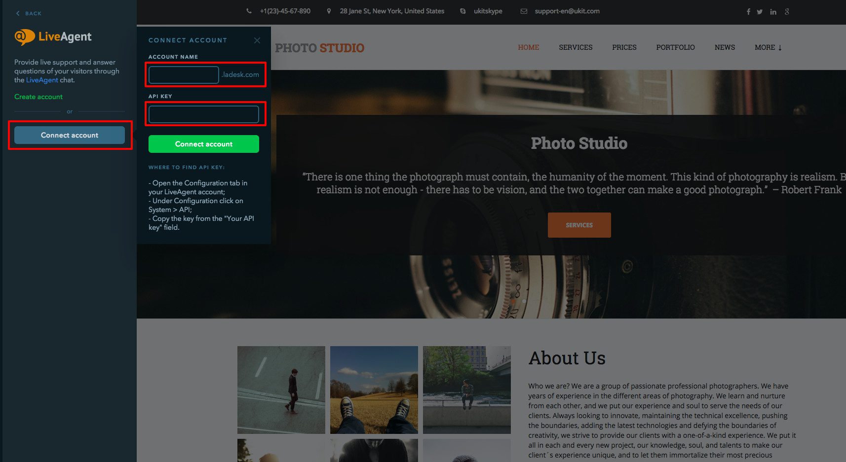 LiveAgent uKit integrācija