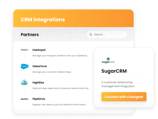 LiveAgent CRM integrācijas