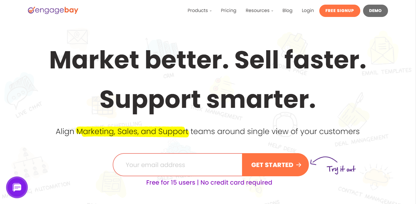 EngageBay CRM programmatūra