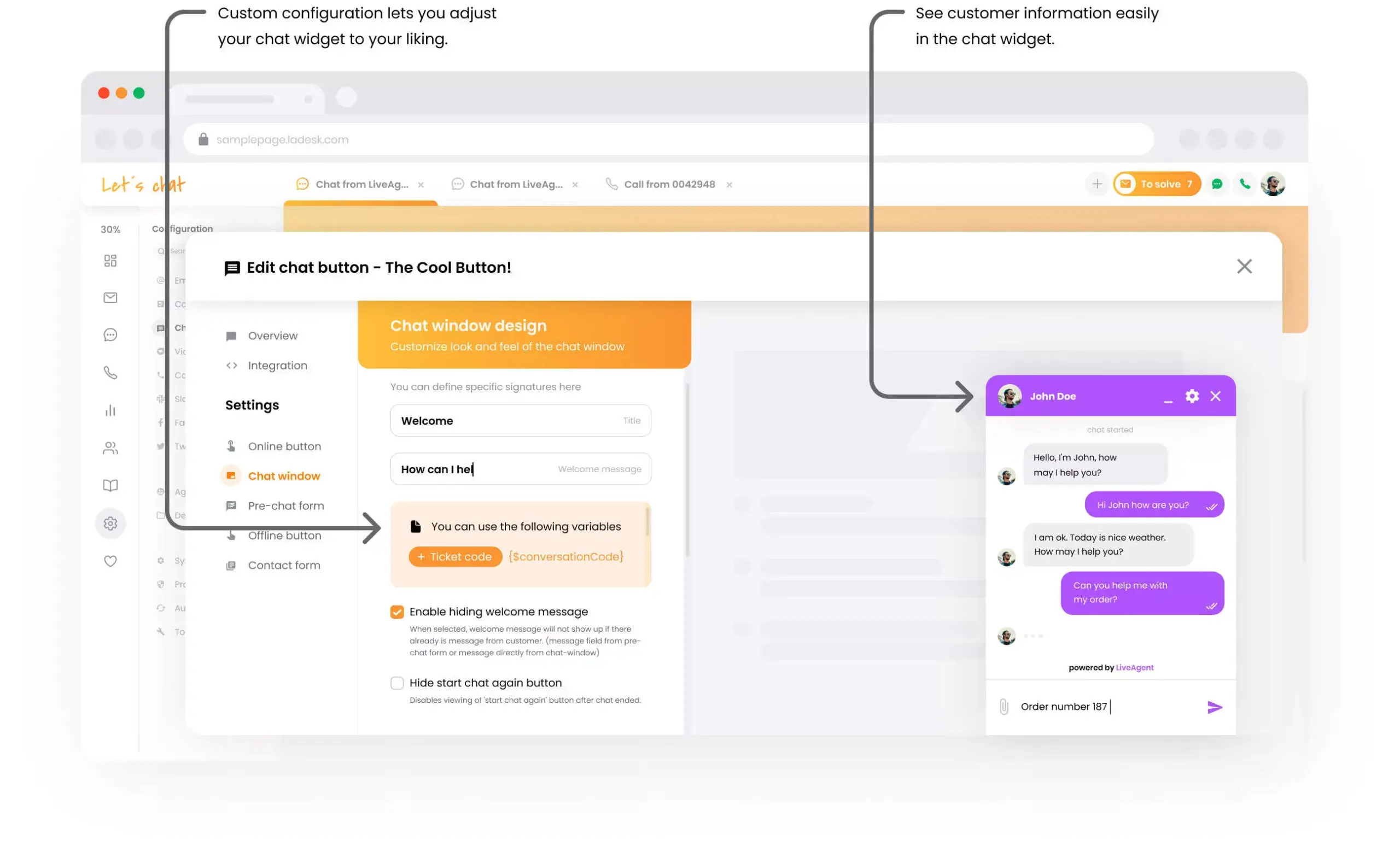 Pielāgojiet tērzēšanas logu