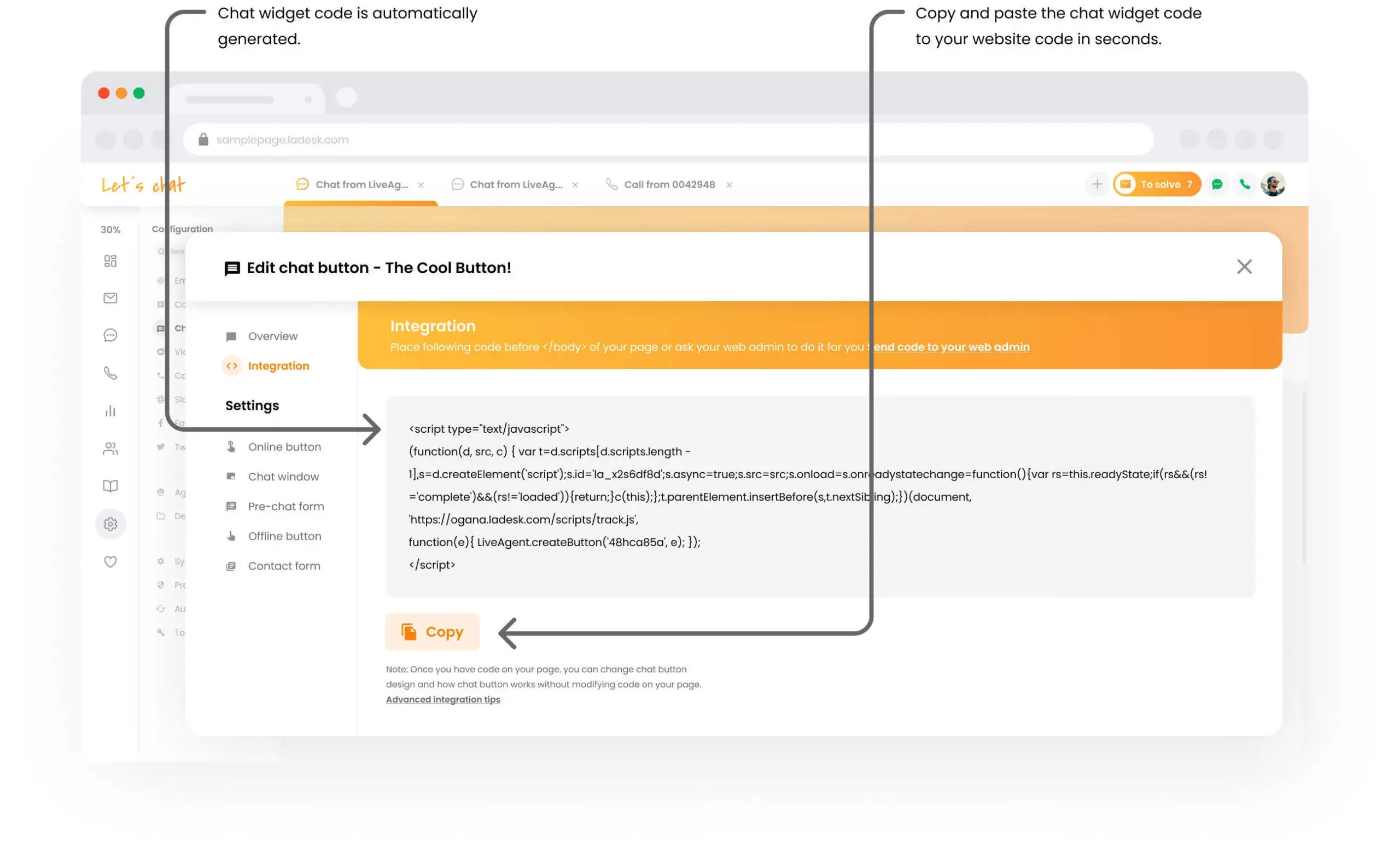 Integrējiet tīmekļa vietnē
