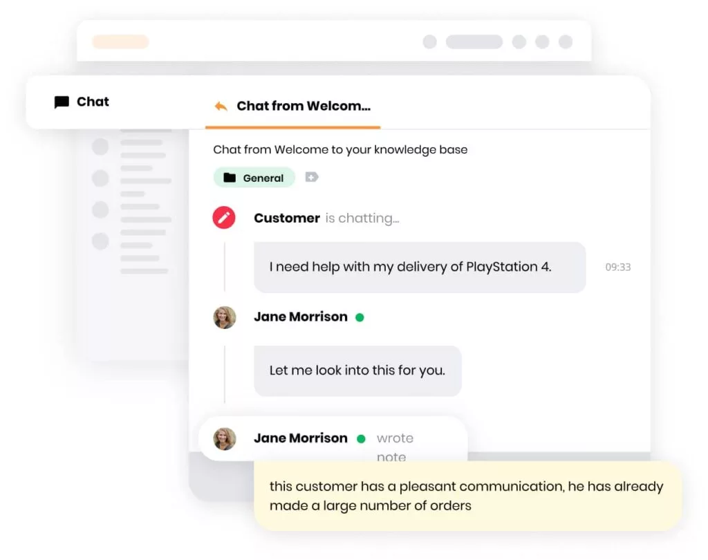 LiveAgent iekšējās biļetes funkcijas attēls, kas ļauj aģentiem sazināties iekšēji un sadarboties uzdevumos