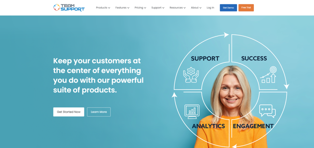 TeamSupport sākumlapa