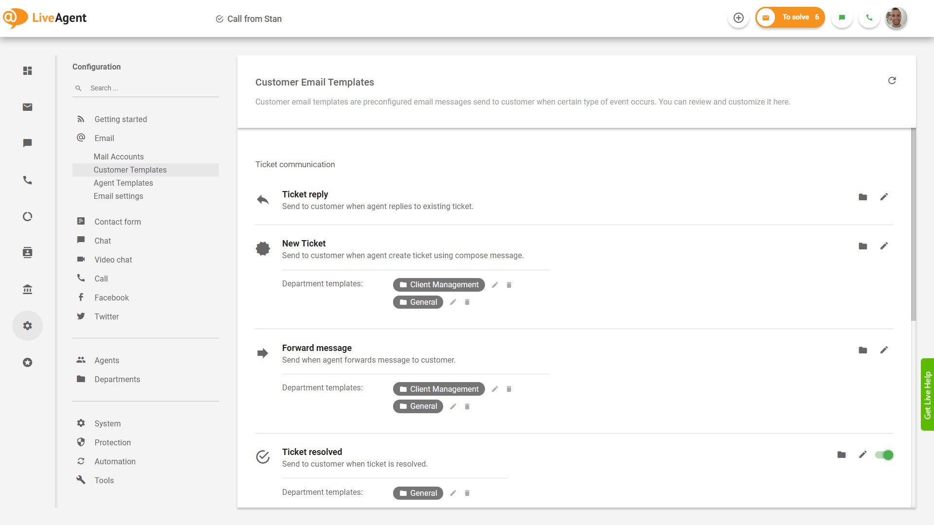 E-pasta veidņu iestatījumi