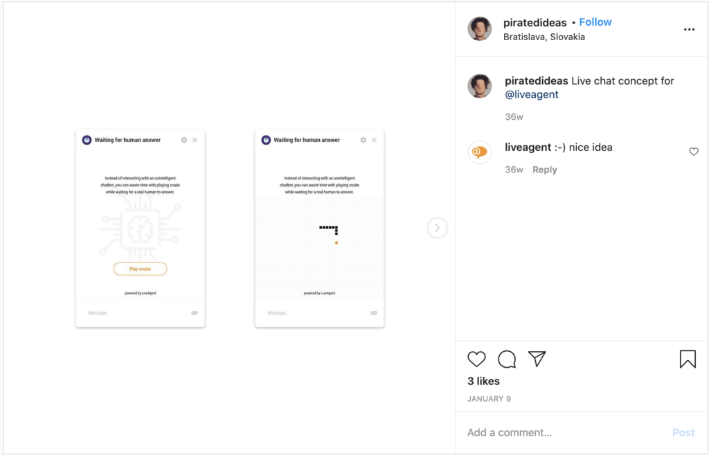 Instagram komentāra piebilde