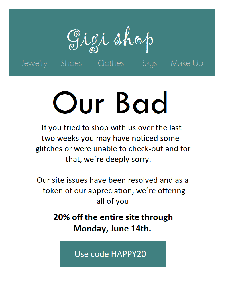 Atvainošanas e-pasta piemērs