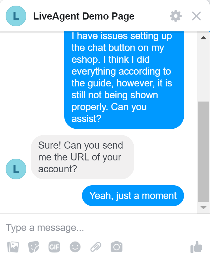 LiveAgent demonstrācijas lapas darbvirsma atbilde