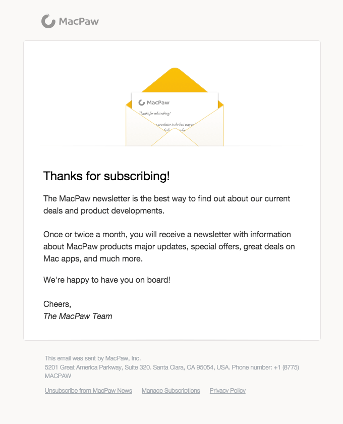 Sveiciena paldies e-pasta piemērs