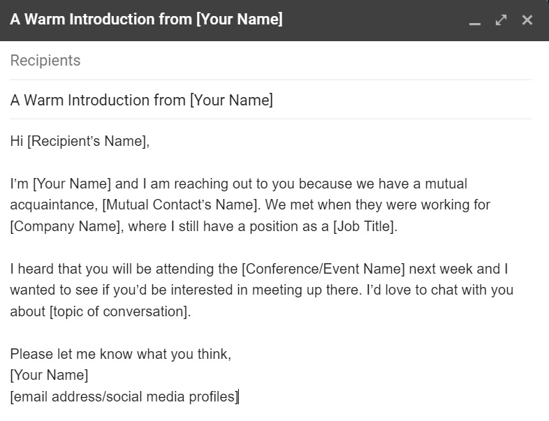 Silta iepazīšanās e-pasta veidne