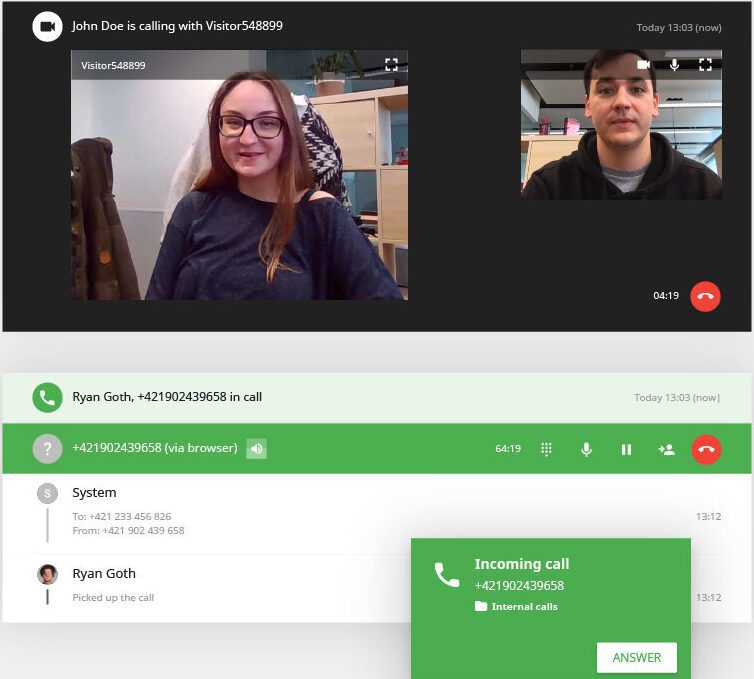 divi cilvēki video zvana laikā
