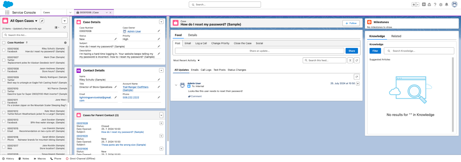 Salesforce Service Cloud klientu apkalpošanas programmatūra