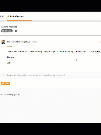 biļetes veidnes piemērs LiveAgent
